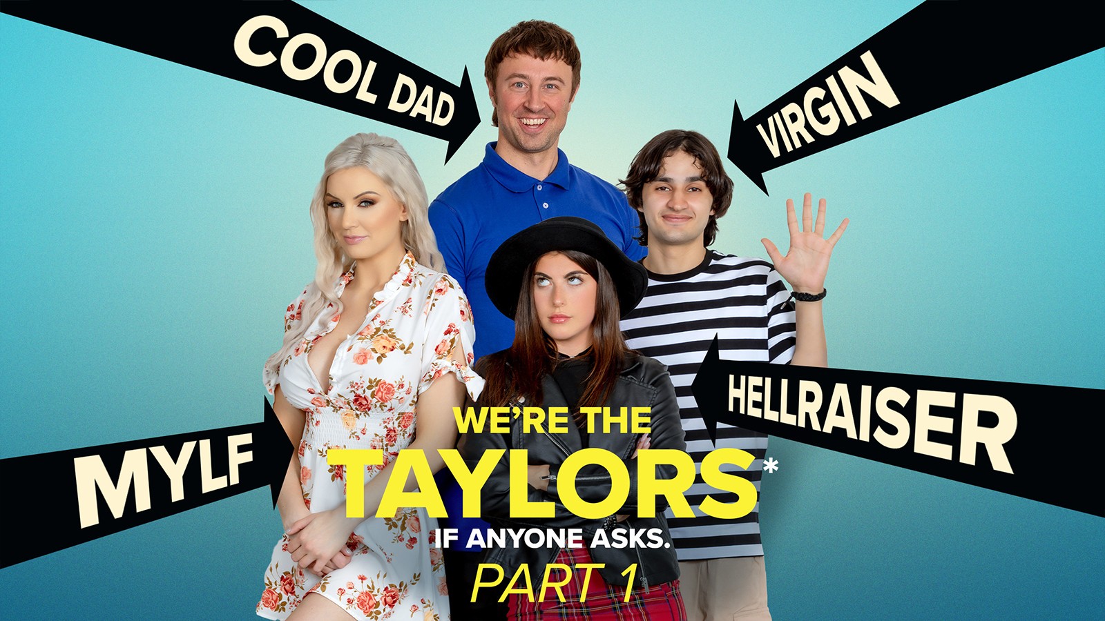 We're the Taylors (Part 1 of 3): Kenzie Taylor is having an extremely stressful month. Due to the writer's strike, the film she was directing has fallen apart, her stepsons Gal and Elias are constantly fighting and driving her crazy, her bills are piling up and she's about to have a meltdown. Luckily, her loving husband Chad notices how stressed she is and proposes they throw caution to the wind and take an impromptu vacation to visit Kenzie's eccentric sister Barb, who lives a few states away. 
When she goes to break the news to her kids, she's hit with a whole new set of problems. They have just found out that she's not just a film director, but also secretly directing porn! Gal and Elias are all around the place with the news, masturbating to the content their stepmom made. Kenzie takes the opportunity to bond with them over her work, spending some private time with each of them separately. Little does she know that a horny Pandora's box has been opened once the Taylor kids start taking ideas from their stepmom's hot content!